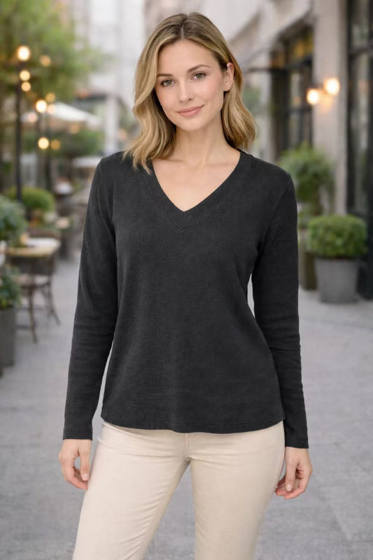 Amara Women's Vintage V-neck Sweater | Soft Polyester Blend 0
