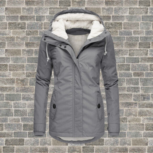 Arden Coat | Pleated Cotton with Lambswool Hood