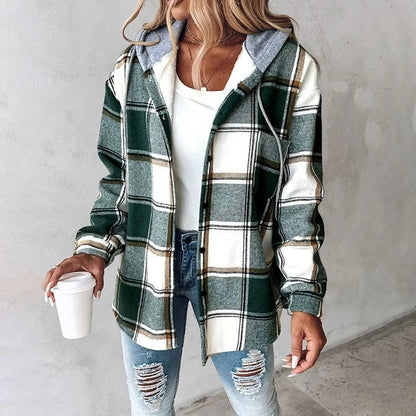 Carmen Women's Cardigan Sweater | Lined Cozy Checkered Design 3