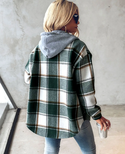 Carmen Women's Cardigan Sweater | Lined Cozy Checkered Design 6