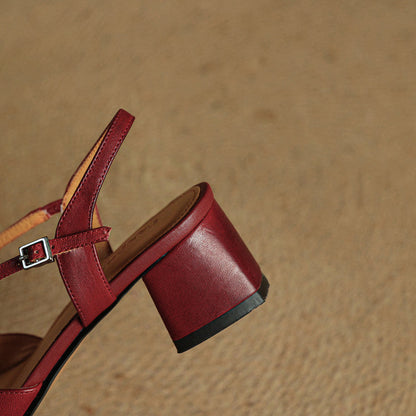 Cora Women's Heels | Genuine Leather, Block Heel, Closed Toe