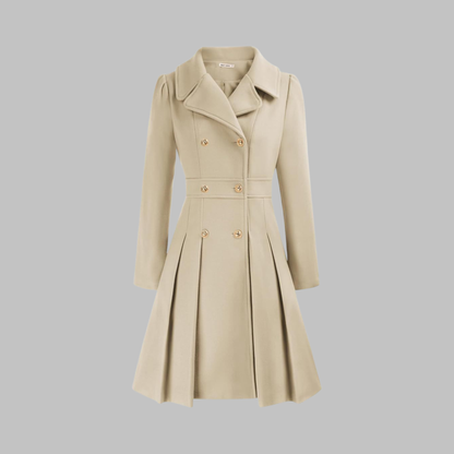 Dami Women's Long Sleeve Coat | Double Button, Classic Fit 5