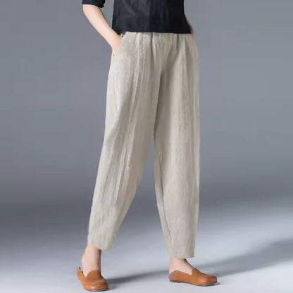 Dara Women's Trousers | Lightweight Linen Pants, Breathable Tapered Ankle 0