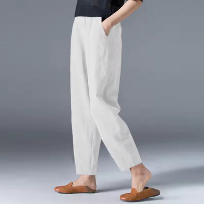 Dara Women's Trousers | Lightweight Linen Pants, Breathable Tapered Ankle 6