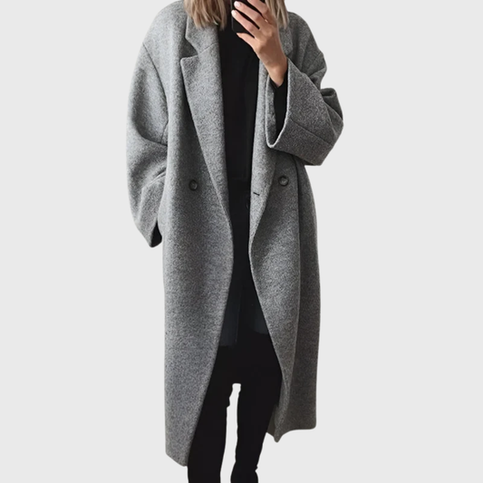 Elda Wool Coat | Cosy Longline Winter Overcoat for Women