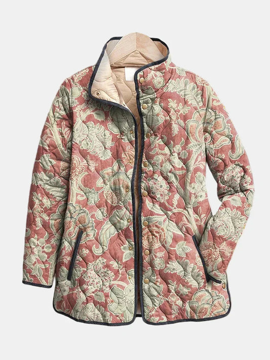 Evelyn Women's Quilted Jacket | Vintage Floral, Lightweight Insulated 0