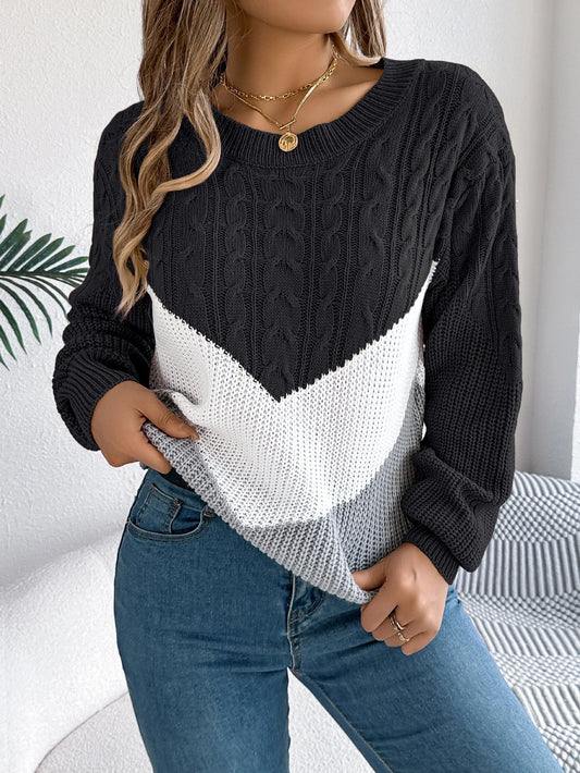Flora Women's Pullover | Chevron Stitch Knitwear 0