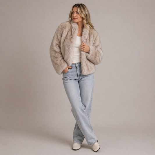Furielle Faux Fur Coat | Soft Fit, Round Neck