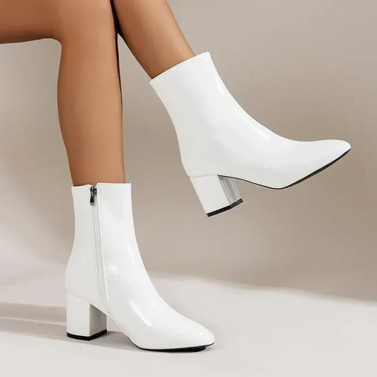 Haven Women’s Ankle Boots with Pointed Toe and Block Heel Design 0