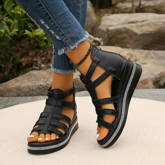 Haven Women's Sandals | Rhinestone Embellished, Orthopedic Support