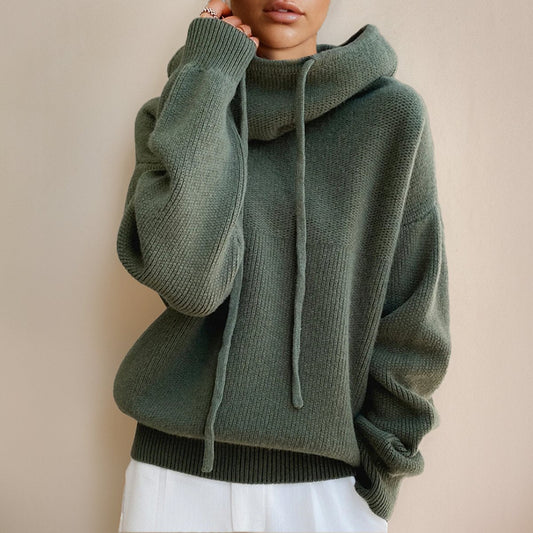 Isla Women's Oversized Sweater | Merino Wool Hooded Turtleneck 0