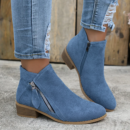 Jovia Zipper Shoes | Orthopedic Leather, Comfortable Support