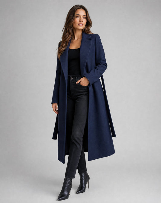 Luna Trench Coat | Women's Wool-Blend Belted Maxi-Length