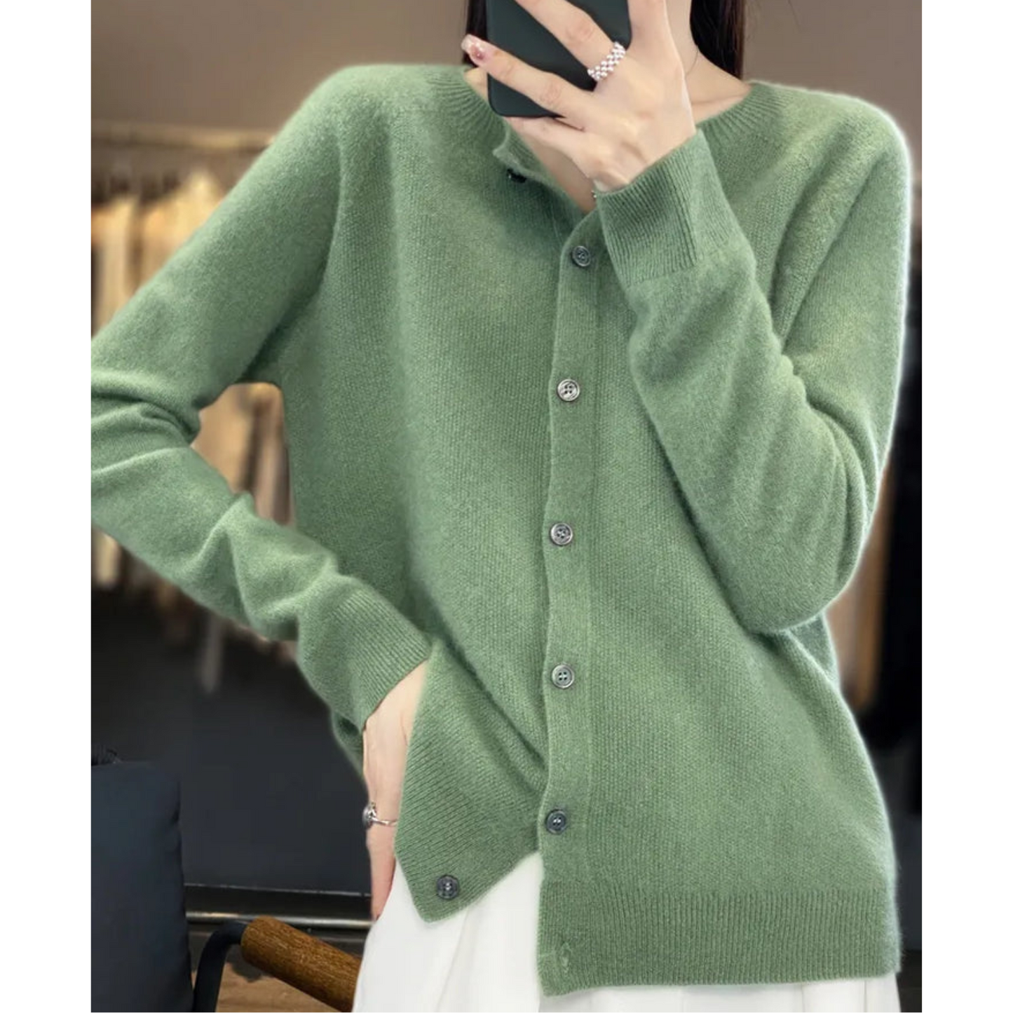 Mira Women's Cashmere Cardigan | Soft, Elegant Long Sweater 4