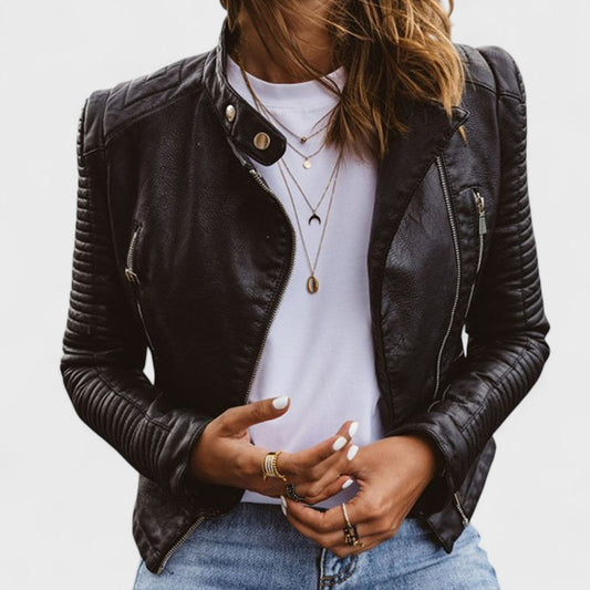 Mira Women's Leather Jacket | Timeless Design, Flattering Fit 0
