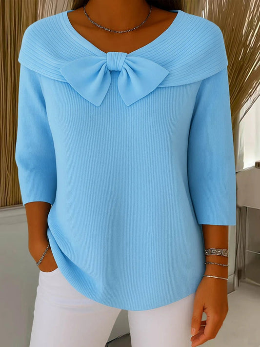 Neeko Women's Sweater | Elegant Bow Detail, Fitted Silhouette 0