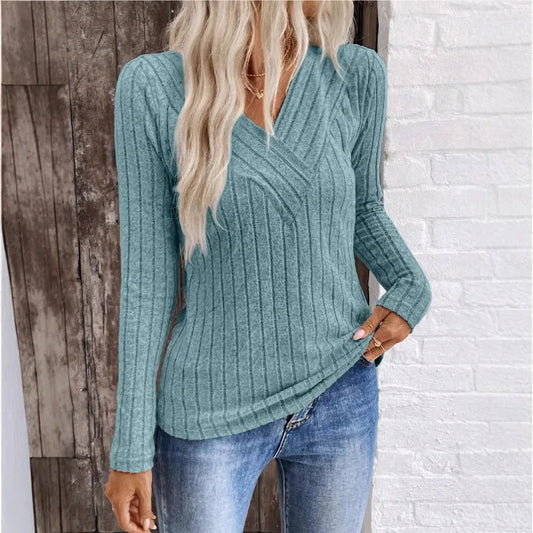 Quinn Women's Sweater | Elegant Sunken Stripe Design 0