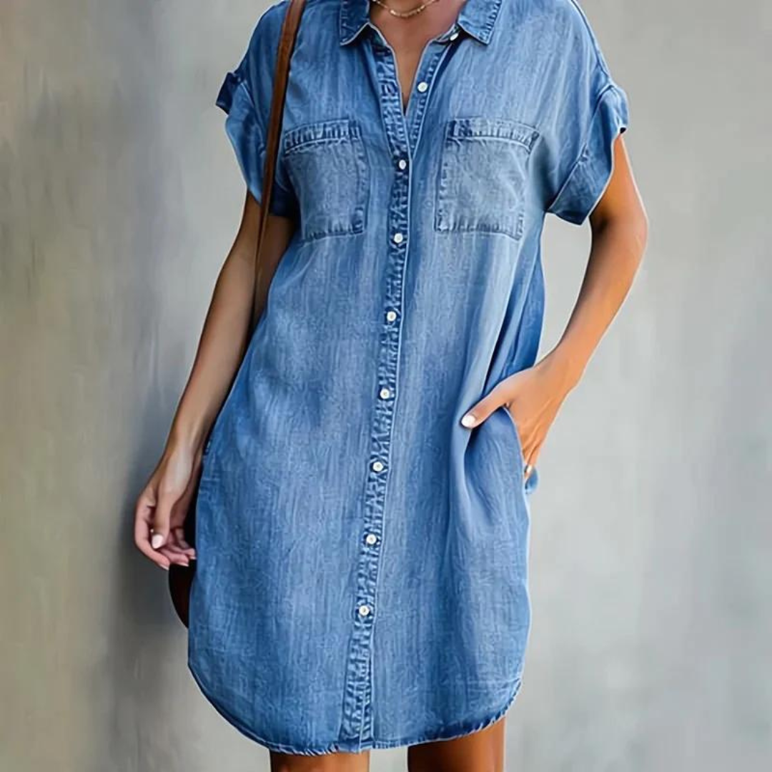 Raven Women's Plus Size Denim Dress | High Quality, Casual Comfort 0