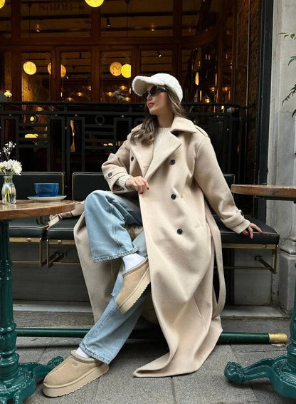 Raven Women's Wool Coat | Tailored Silhouette, Versatile Design 4