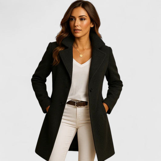 Rheya Women's Coat | Slim Fit, Classic Lapels, Elegant Winter Outerwear