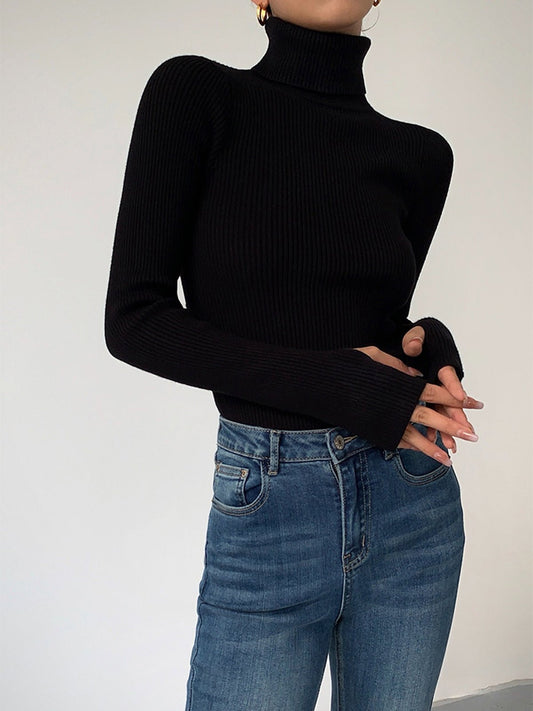 Scarlett Women's Ribbed Turtleneck Sweater | Lightweight Knit 0