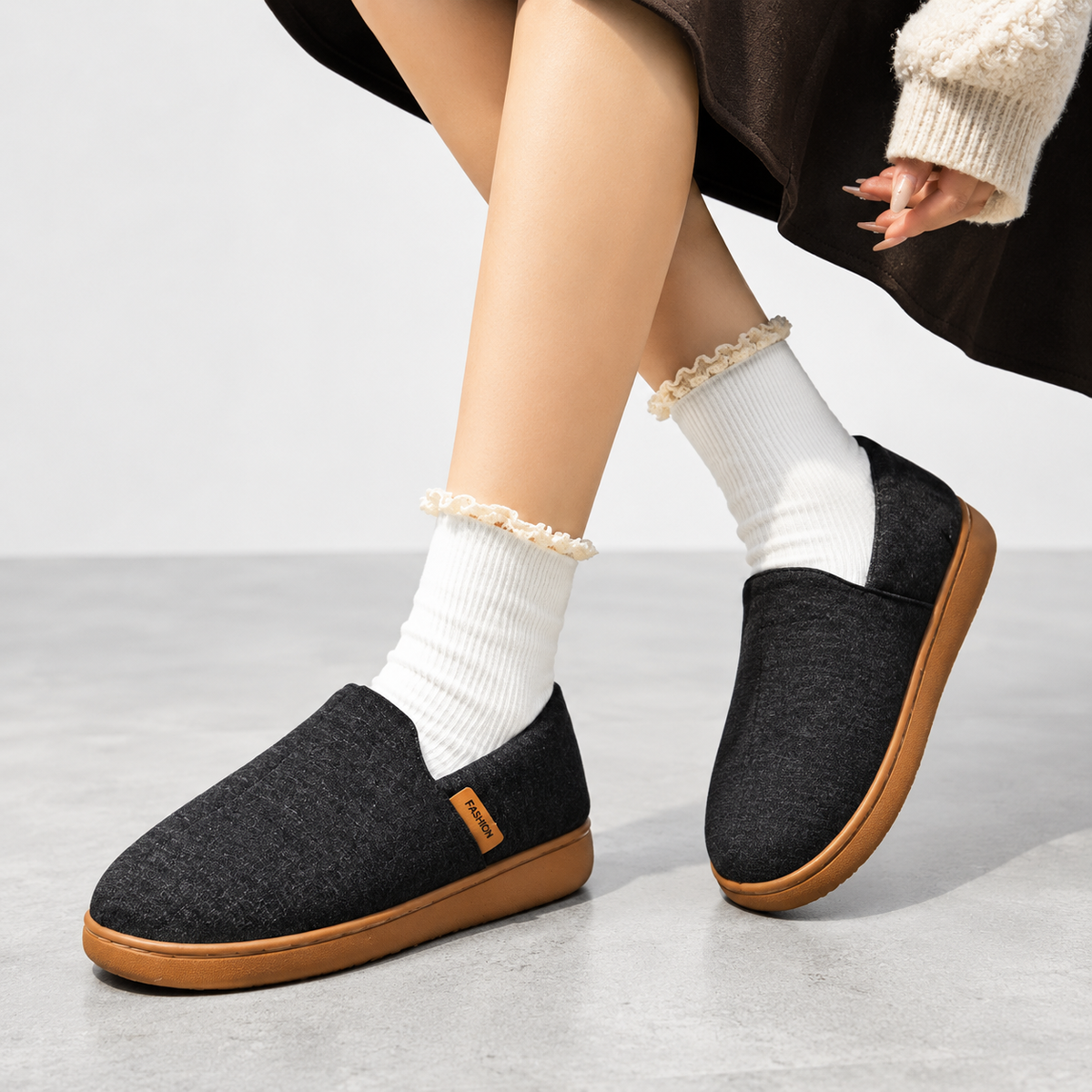 Serene Women’s Slippers with Fleece Lining and Cushioned Footbed 0