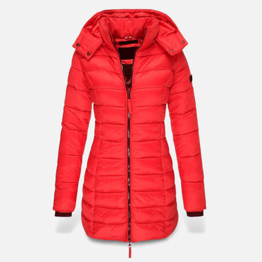 Valmonti Women’s Slim Mid-Length Puffer Jacket | Quilted Polyester Blend 0