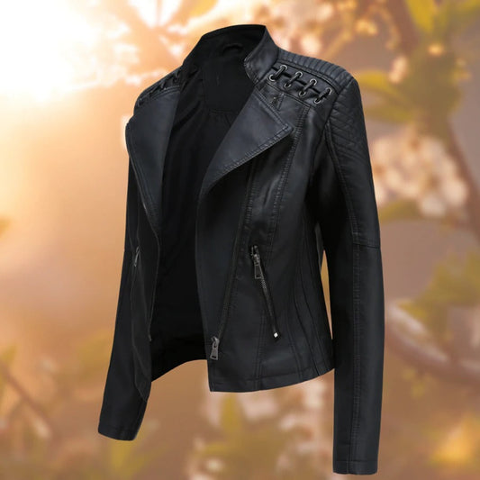 Weslyn Women's Moto Jacket | PU Leather, Edgy Design 0